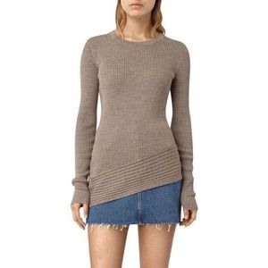 All Saints dark gray real wool asymmetrical sweater